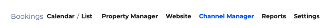 Close-up of the Channel Manager tab in the SimpleStay navigation